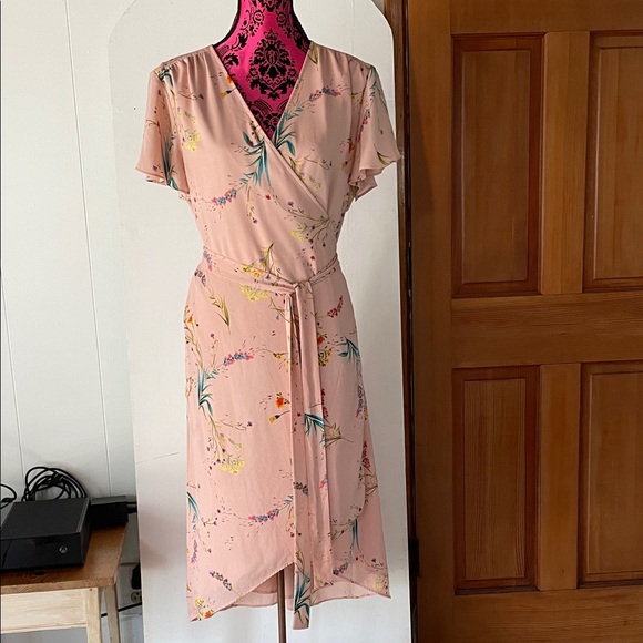 Worthington Pink Floral Midi Dress - Picture 1 of 8